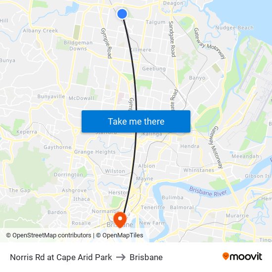 Norris Rd at Cape Arid Park to Brisbane map