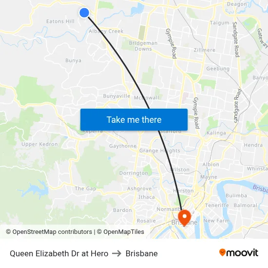 Queen Elizabeth Dr at Hero to Brisbane map