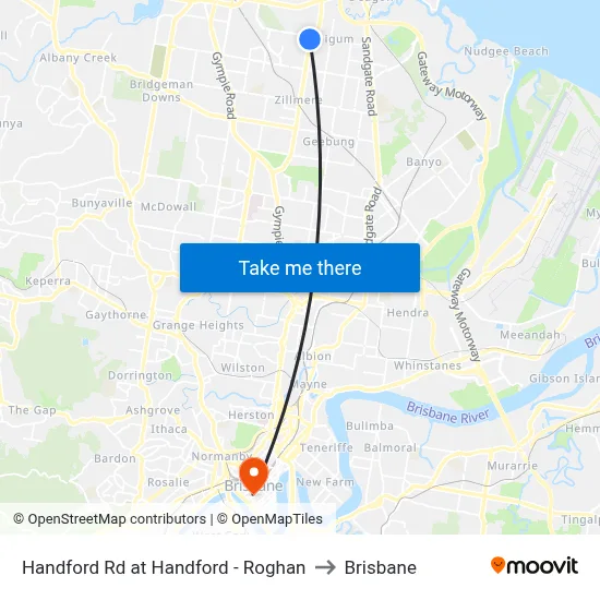 Handford Rd at Handford - Roghan to Brisbane map