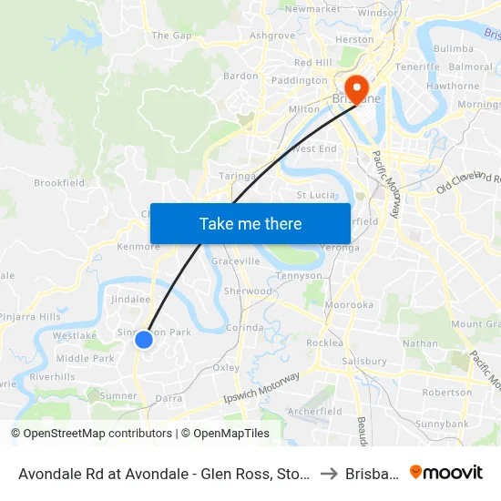 Avondale Rd at Avondale - Glen Ross, Stop 61 to Brisbane map