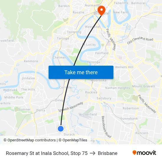 Rosemary St at Inala School, Stop 75 to Brisbane map
