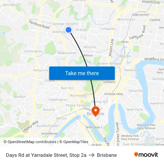 Days Rd at Yarradale Street, Stop 2a to Brisbane map