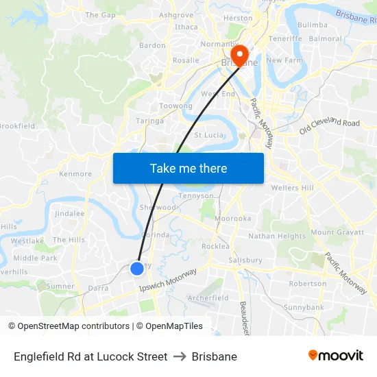 Englefield Rd at Lucock Street to Brisbane map