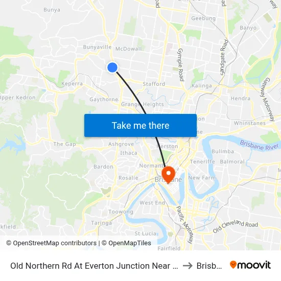 Old Northern Rd At Everton Junction Near Drake St to Brisbane map