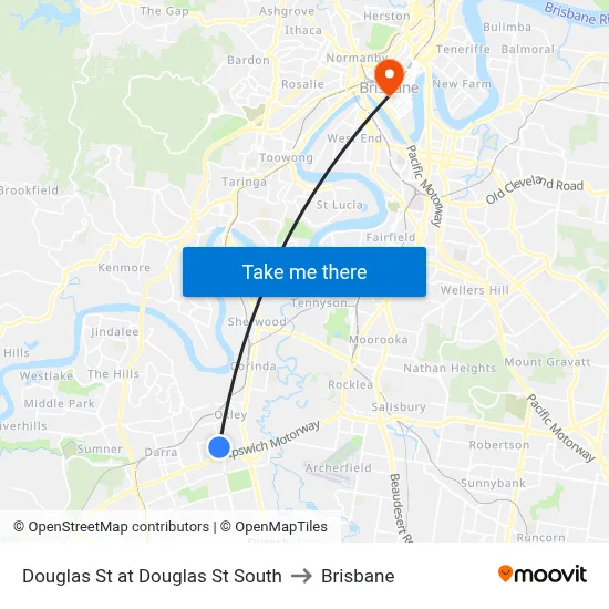 Douglas St at Douglas St South to Brisbane map