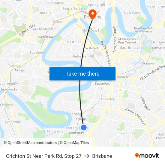 Crichton St Near Park Rd, Stop 27 to Brisbane map