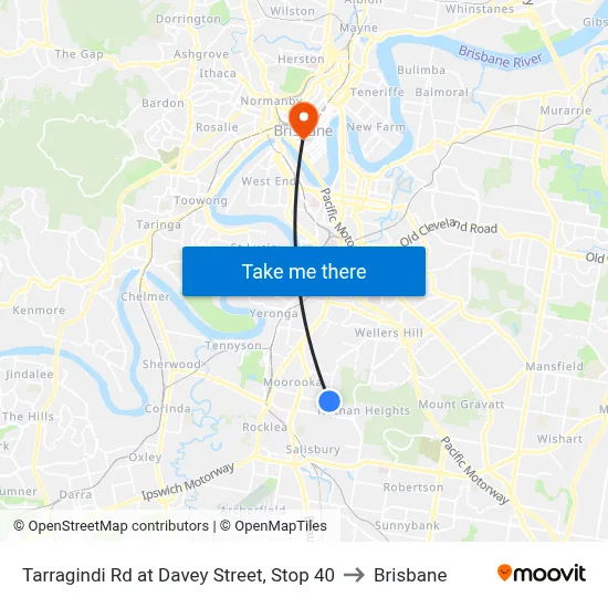 Tarragindi Rd at Davey Street, Stop 40 to Brisbane map