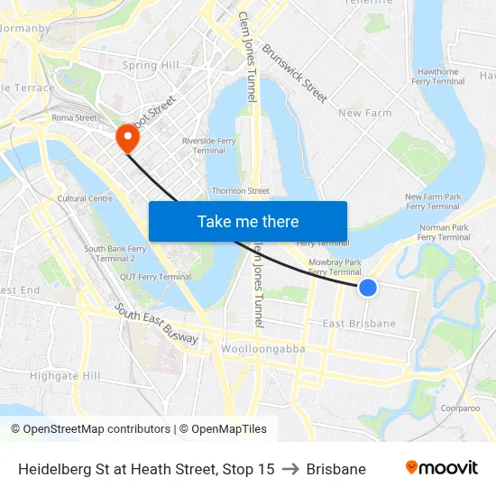 Heidelberg St at Heath Street, Stop 15 to Brisbane map