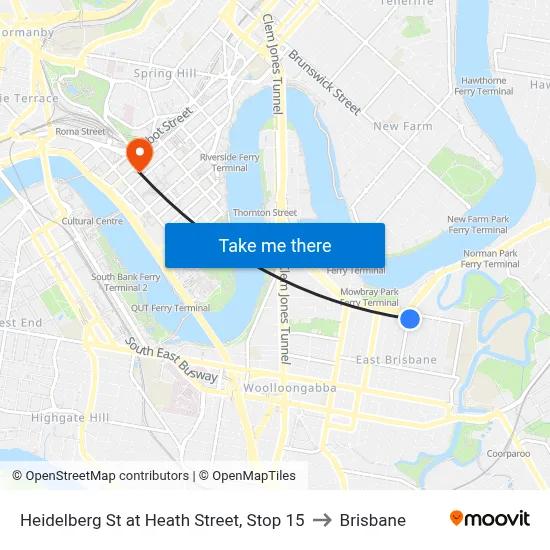 Heidelberg St at Heath Street, Stop 15 to Brisbane map