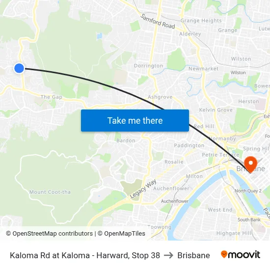 Kaloma Rd at Kaloma - Harward, Stop 38 to Brisbane map