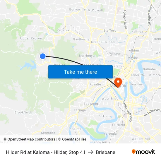 Hilder Rd at Kaloma - Hilder, Stop 41 to Brisbane map