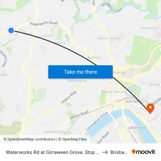 Waterworks Rd at Girraween Grove, Stop 21 to Brisbane map