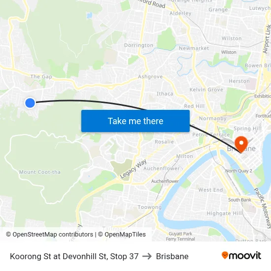 Koorong St at Devonhill St, Stop 37 to Brisbane map