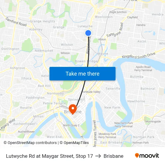 Lutwyche Rd at Maygar Street, Stop 17 to Brisbane map