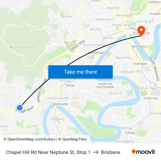 Chapel Hill Rd Near Neptune St, Stop 1 to Brisbane map