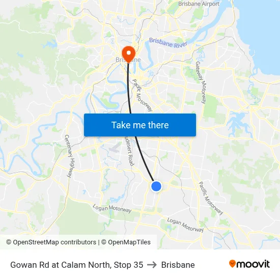 Gowan Rd at Calam North, Stop 35 to Brisbane map