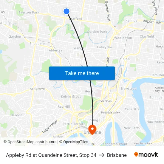 Appleby Rd at Quandeine Street, Stop 34 to Brisbane map