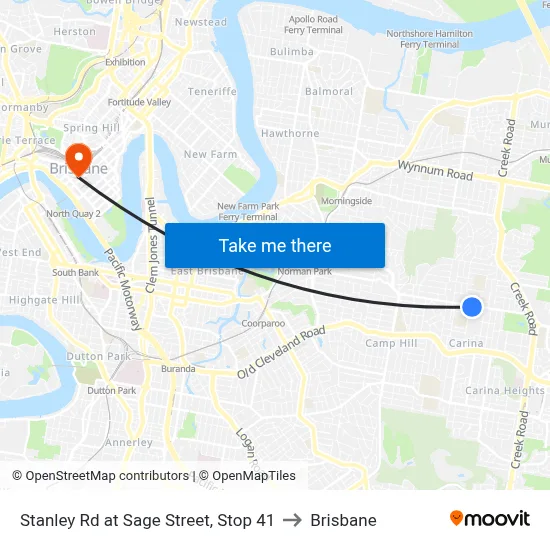 Stanley Rd at Sage Street, Stop 41 to Brisbane map