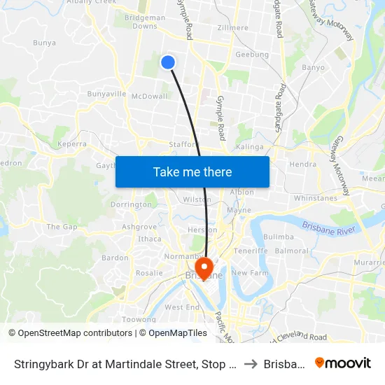Stringybark Dr at Martindale Street, Stop 47 to Brisbane map