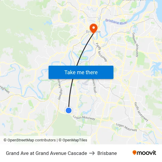 Grand Ave at Grand Avenue Cascade to Brisbane map