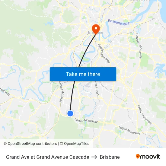 Grand Ave at Grand Avenue Cascade to Brisbane map