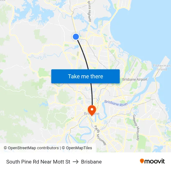 South Pine Rd Near Mott St to Brisbane map