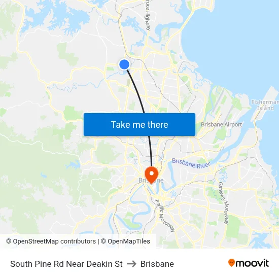 South Pine Rd Near Deakin St to Brisbane map