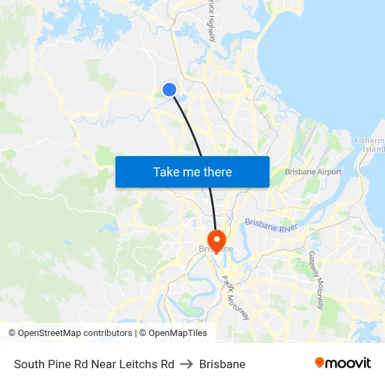 South Pine Rd Near Leitchs Rd to Brisbane map