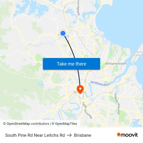 South Pine Rd Near Leitchs Rd to Brisbane map