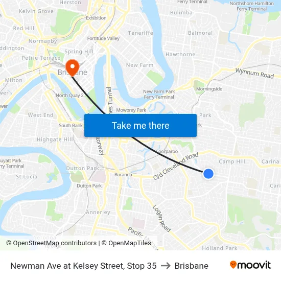 Newman Ave at Kelsey Street, Stop 35 to Brisbane map