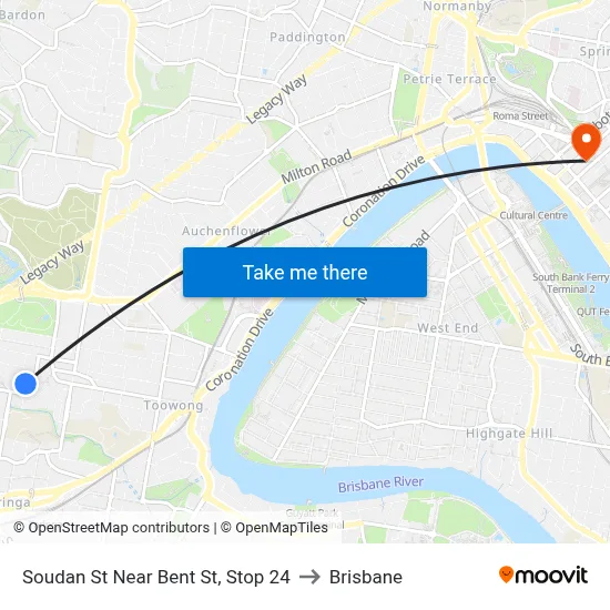 Soudan St Near Bent St, Stop 24 to Brisbane map