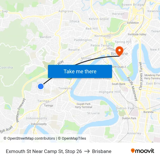 Exmouth St Near Camp St, Stop 26 to Brisbane map