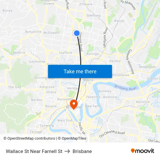 Wallace St Near Farnell St to Brisbane map