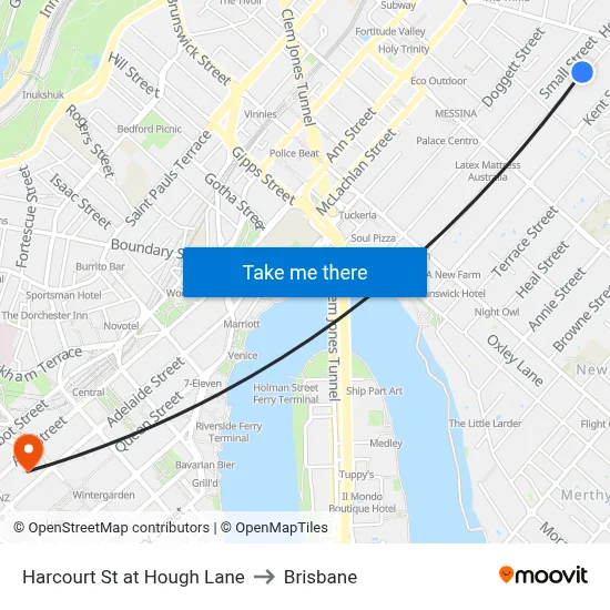 Harcourt St at Hough Lane to Brisbane map
