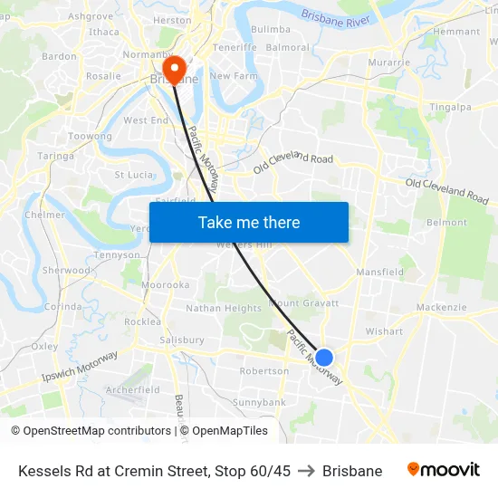 Kessels Rd at Cremin Street, Stop 60/45 to Brisbane map