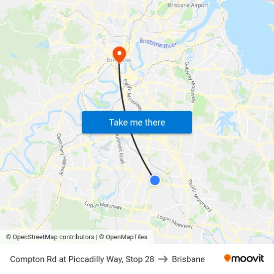 Compton Rd at Piccadilly Way, Stop 28 to Brisbane map