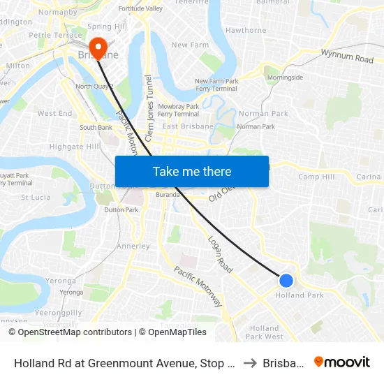 Holland Rd at Greenmount Avenue, Stop 45 to Brisbane map