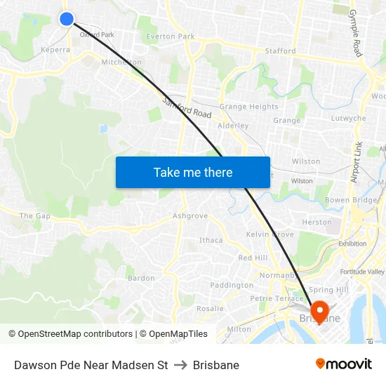 Dawson Pde Near Madsen St to Brisbane map