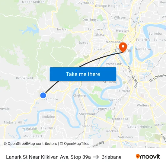 Lanark St Near Kilkivan Ave, Stop 39a to Brisbane map