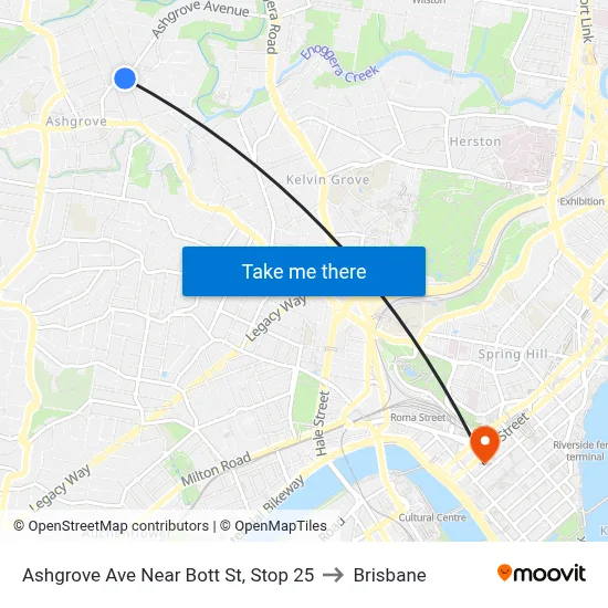 Ashgrove Ave Near Bott St, Stop 25 to Brisbane map