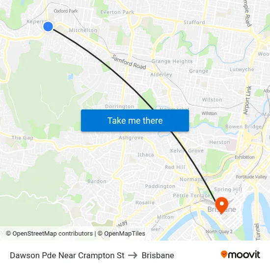 Dawson Pde Near Crampton St to Brisbane map