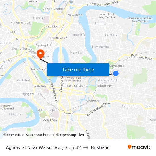 Agnew St Near Walker Ave, Stop 42 to Brisbane map