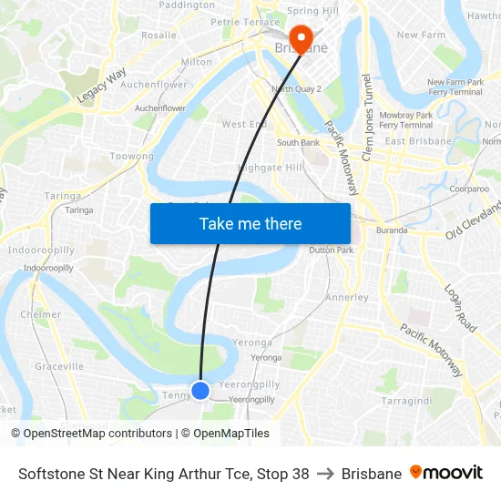 Softstone St Near King Arthur Tce, Stop 38 to Brisbane map