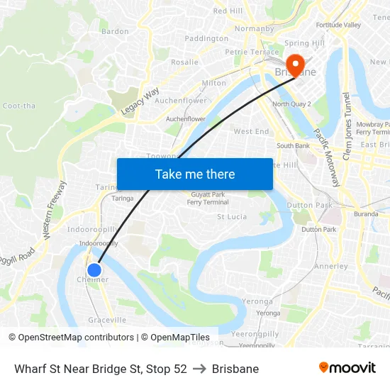 Wharf St Near Bridge St, Stop 52 to Brisbane map
