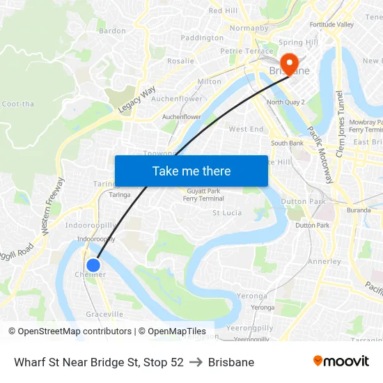 Wharf St Near Bridge St, Stop 52 to Brisbane map