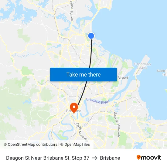 Deagon St Near Brisbane St, Stop 37 to Brisbane map