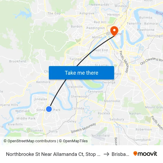 Northbrooke St Near Allamanda Ct, Stop 59 to Brisbane map