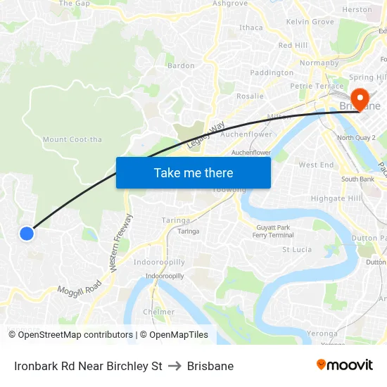 Ironbark Rd Near Birchley St to Brisbane map