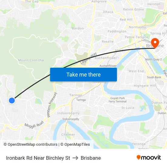 Ironbark Rd Near Birchley St to Brisbane map
