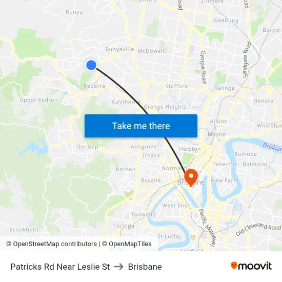 Patricks Rd Near Leslie St to Brisbane map